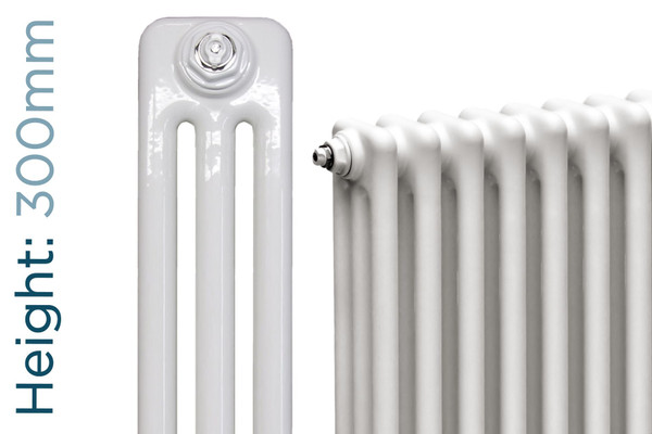 DQ-MD3-300-W-TH - DQ Modus White 3 Column Horizontal Radiator H300mm x W162mm