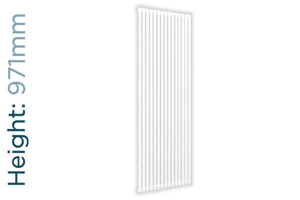 DQ-VUL-971-VSW-TH - DQ Vulcano Vertical Single Radiator H971mm X W200mm White