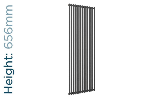 DQ-VUL-656-VDG-TH - DQ Vulcano Vertical Double Radiator H656mm X W200mm Dark Grey