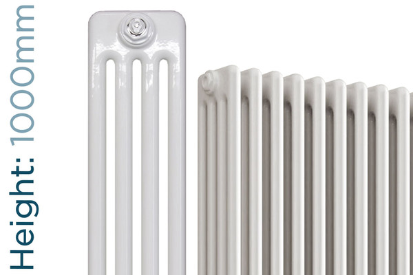 DQ-MD4-1000-W-TH - DQ Modus White 4 Column Vertical Radiator H1000mm x W162mm