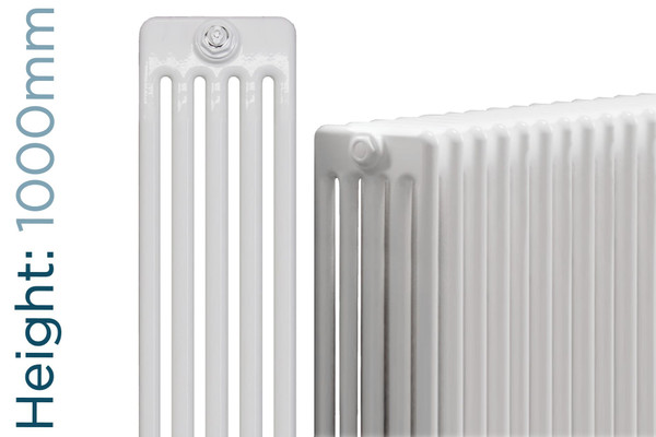 DQ-MD5-1000-W-TH - DQ Modus White 5 Column Vertical Radiator H1000mm x W162mm