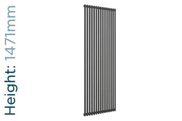 DQ-VUL-1471-VDG-TH - DQ Vulcano Vertical Double Radiator H1471mm X W200mm Dark Grey