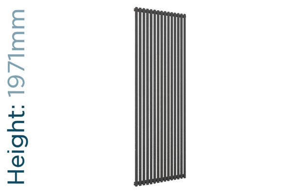 DQ-VUL-1971-VDG-TH - DQ Vulcano Vertical Double Radiator H1971mm X W200mm Dark Grey