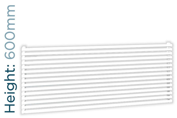 DQ-VUL-600-HSW-TH - DQ Vulcano Horizontal Single Radiator H600mm X W571mm White