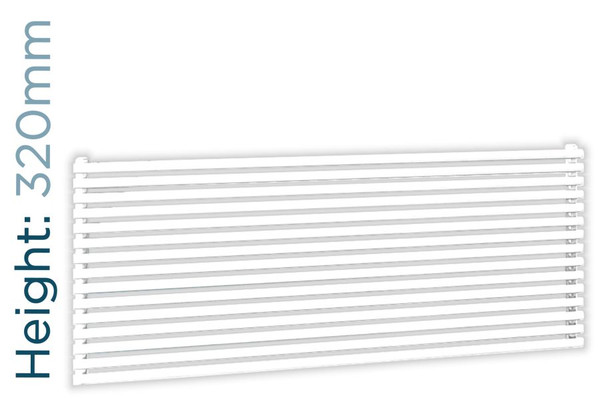 DQ-VUL-320-HSW-TH - DQ Vulcano Horizontal Single Radiator H320mm X W571mm White