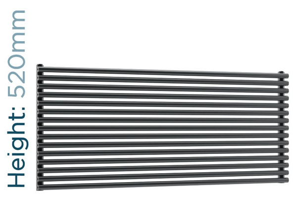 DQ-VUL-520-HSG-TH - DQ Vulcano Horizontal Single Radiator H520mm X W571mm Dark Grey
