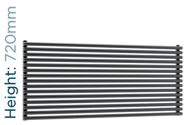 DQ-VUL-720-HSG-TH - DQ Vulcano Horizontal Single Radiator H720mm X W571mm Dark Grey