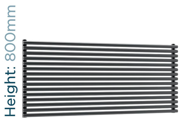 DQ-VUL-800-HSG-TH - DQ Vulcano Horizontal Single Radiator H800mm X W571mm Dark Grey