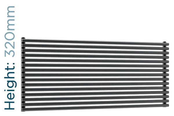 DQ-VUL-320-HSG-TH - DQ Vulcano Horizontal Single Radiator H320mm X W571mm Dark Grey