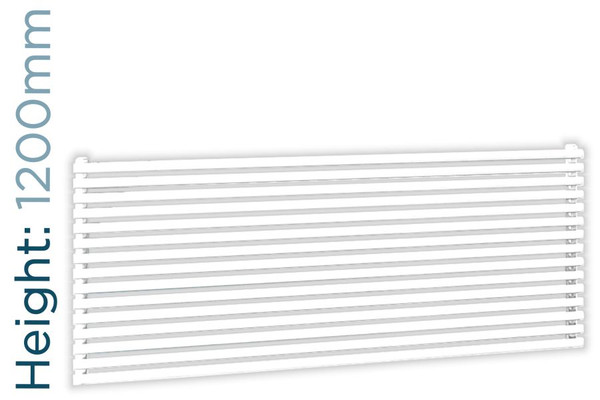 DQ-VUL-1200-HDW-TH - DQ Vulcano Horizontal Double Radiator H1200mm X W571mm White