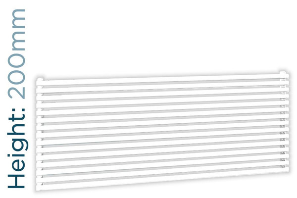 DQ-VUL-200-HDW-TH - DQ Vulcano Horizontal Double Radiator H200mm X W571mm White