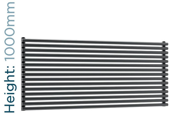 DQ-VUL-1000-HDG-TH - DQ Vulcano Horizontal Double Radiator H1000mm X W571mm Dark Grey