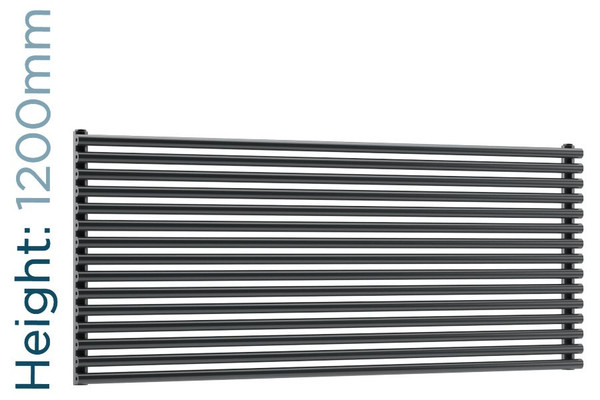 DQ-VUL-1200-HDG-TH - DQ Vulcano Horizontal Double Radiator H1200mm X W571mm Dark Grey