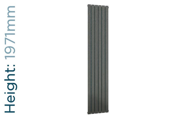 DQ-TOR-1971-SG-TH - DQ Tornado Vertical Single Radiator H1971mm X W231mm Dark Grey