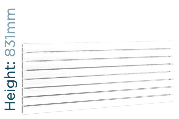 DQ-TOR-906-SW-TH - DQ Tornado Horizontal Single Radiator H906mm X W656mm White