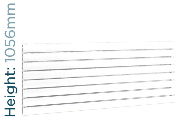 DQ-TOR-1056-SW-TH - DQ Tornado Horizontal Single Radiator H1056mm X W656mm White