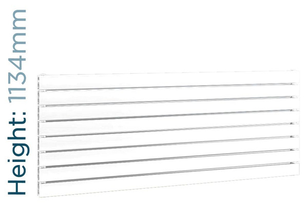 DQ-TOR-1134-SW-TH - DQ Tornado Horizontal Single Radiator H1134mm X W656mm White