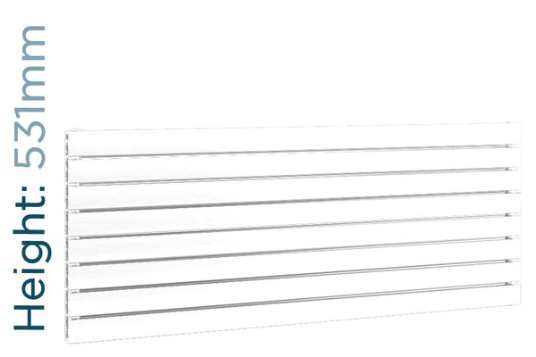 DQ-TOR-531-SW-TH - DQ Tornado Horizontal Single Radiator H531mm X W656mm White