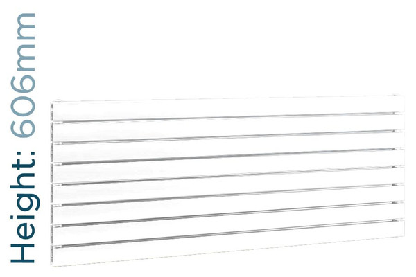 DQ-TOR-606-SW-TH - DQ Tornado Horizontal Single Radiator H606mm X W656mm White