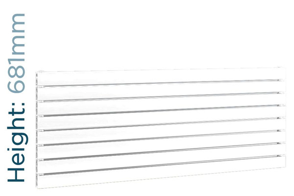 DQ-TOR-681-SW-TH - DQ Tornado Horizontal Single Radiator H681mm X W656mm White