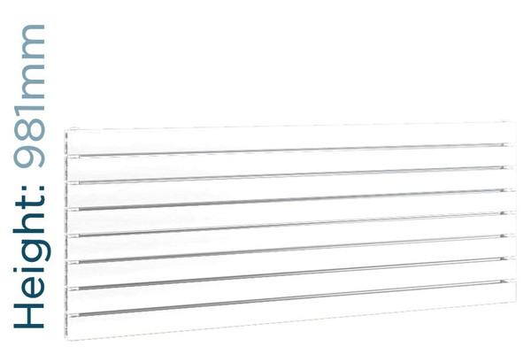DQ-TOR-981-SW-TH - DQ Tornado Horizontal Double Radiator H981mm X W656mm White