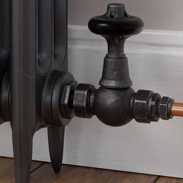 T-MAN-046-ST-PEW-CU00 - Chastleton Traditional Manual Straight Pewter Radiator Valves