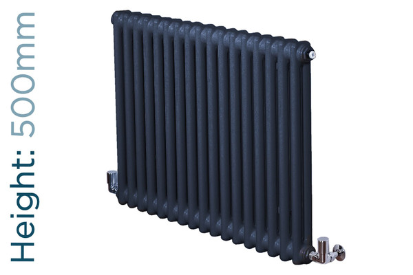 DQ-ARDENT2-500-A-TH - DQ Ardent Horizontal 2 Column Radiator H500mm X W622mm Anthracite