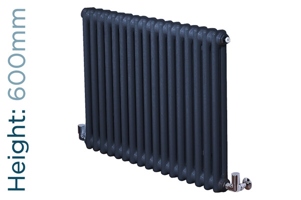 DQ-ARDENT2-600-A-TH - DQ Ardent Horizontal 2 Column Radiator H600mm X W622mm Anthracite