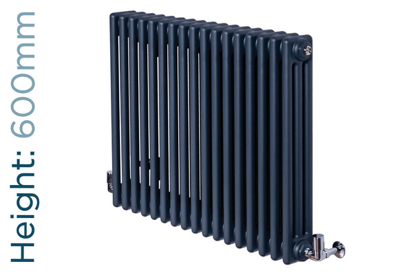 DQ-ARDENT3-600-A-TH - DQ Ardent Horizontal 3 Column Radiator H600mm X W622mm Anthracite