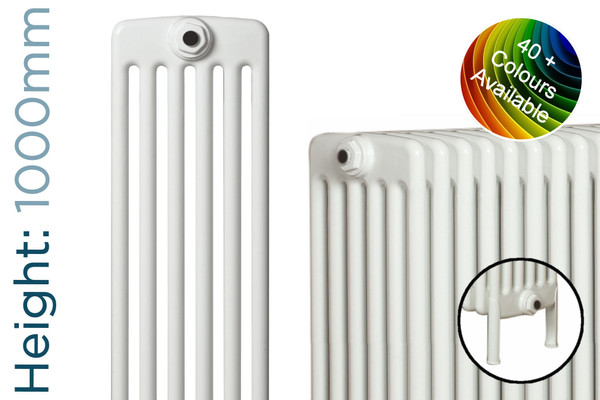 AP-WF6-1000-TH - Apollo Roma Fixed Foot 6 Column Horizontal Radiator H1000mm x W388mm