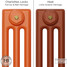 CI-SH-ORANGE-001 - Shelbourne 3 Column Victorian Cast Iron Radiator H645mm x W517mm CI-SH-ORANGE-001 - Shelbourne 3 Column Victorian Cast Iron Radiator H645mm x W517mm