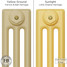 CI-SH-YELLOW-007 - Shelbourne 3 Column Victorian Cast Iron Radiator H645mm x W517mm CI-SH-YELLOW-007 - Shelbourne 3 Column Victorian Cast Iron Radiator H645mm x W517mm