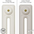 CI-RK-WHITE-006 - Rook 2 Column Victorian Cast Iron Radiator H460mm x W277mm CI-RK-WHITE-006 - Rook 2 Column Victorian Cast Iron Radiator H460mm x W277mm
