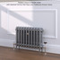 CI-RK460-10-MET-SILVER-LS01 - Rook 2 Column Victorian Cast Iron Radiator H460mm x W277mm CI-RK460-10-MET-SILVER-LS01 - Rook 2 Column Victorian Cast Iron Radiator H460mm x W277mm