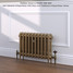 CI-RK460-10-MET-PALE-GOLD-LS01 - Rook 2 Column Victorian Cast Iron Radiator H460mm x W1974mm CI-RK460-10-MET-PALE-GOLD-LS01 - Rook 2 Column Victorian Cast Iron Radiator H460mm x W1974mm