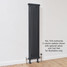 NF2-A-V-LS02 - Infinity Anthracite 2 Column Radiator 19 Sections H3000mm X W898mm NF2-A-V-LS02 - Infinity Anthracite 2 Column Radiator 19 Sections H3000mm X W898mm