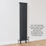 NF6-A-V-LS02 - Infinity Anthracite 6 Column Radiator 29 Sections H2000mm X W1358mm NF6-A-V-LS02 - Infinity Anthracite 6 Column Radiator 29 Sections H2000mm X W1358mm