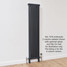 NF6-A-V-LS01 - Infinity Anthracite 6 Column Radiator 13 Sections H2500mm X W622mm NF6-A-V-LS01 - Infinity Anthracite 6 Column Radiator 13 Sections H2500mm X W622mm