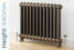 CI-RG-2-640-TH - Royal Georgian 2 Column Cast Iron Radiator H640mm x W206mm CI-RG-2-640-TH - Royal Georgian 2 Column Cast Iron Radiator H640mm x W206mm