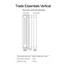 Trade Essentials Aluminium Designer White Vertical Radiator H1846mm X W340mm Trade Essentials Aluminium Designer White Vertical Radiator H1846mm X W340mm