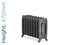 PA-OXF-470-TH - Paladin Oxford 3 Column Cast Iron Radiator H470mm x W2226mm PA-OXF-470-TH - Paladin Oxford 3 Column Cast Iron Radiator H470mm x W2226mm