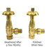 T-TRV-058-AG-UB-ALT04 - Petworth Traditional TRV Angled Unlacquered Brass Thermostatic Radiator Valves With Sleeves T-TRV-058-AG-UB-ALT04 - Petworth Traditional TRV Angled Unlacquered Brass Thermostatic Radiator Valves With Sleeves