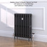 CI-GV3645-09-MET-NAT-CAST-LS01 - Gasta Victorian 3 Column Cast Iron Radiator H645mm x W578mm CI-GV3645-09-MET-NAT-CAST-LS01 - Gasta Victorian 3 Column Cast Iron Radiator H645mm x W578mm