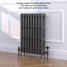 CI-GV3745-09-MET-PEWTER-LS01 - Gasta Victorian 3 Column Cast Iron Radiator H745mm x W587mm CI-GV3745-09-MET-PEWTER-LS01 - Gasta Victorian 3 Column Cast Iron Radiator H745mm x W587mm