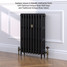CI-GV3745-09-MET-ANTH-LS01 - Gasta Victorian 3 Column Cast Iron Radiator H745mm x W587mm CI-GV3745-09-MET-ANTH-LS01 - Gasta Victorian 3 Column Cast Iron Radiator H745mm x W587mm