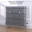 CI-GV3745-16-MET-SILVER-LS01 - Gasta Victorian 3 Column Cast Iron Radiator H745mm x W1016mm CI-GV3745-16-MET-SILVER-LS01 - Gasta Victorian 3 Column Cast Iron Radiator H745mm x W1016mm
