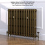 CI-GV3745-16-MET-OLD-GOLD-LS01 - Gasta Victorian 3 Column Cast Iron Radiator H745mm x W1016mm CI-GV3745-16-MET-OLD-GOLD-LS01 - Gasta Victorian 3 Column Cast Iron Radiator H745mm x W1016mm