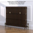 CI-GV3745-16-MET-OLD-PENNY-LS01 - Gasta Victorian 3 Column Cast Iron Radiator H745mm x W1016mm CI-GV3745-16-MET-OLD-PENNY-LS01 - Gasta Victorian 3 Column Cast Iron Radiator H745mm x W1016mm