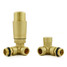 M-TRV-073-CR-BB-ALT01 - Ramone Modern TRV Corner Brushed Brass Thermostatic Radiator Valves With Sleeves M-TRV-073-CR-BB-ALT01 - Ramone Modern TRV Corner Brushed Brass Thermostatic Radiator Valves With Sleeves
