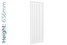 DQ-VUL-656-VSW-TH - DQ Vulcano Vertical Single Radiator H656mm X W200mm White DQ-VUL-656-VSW-TH - DQ Vulcano Vertical Single Radiator H656mm X W200mm White